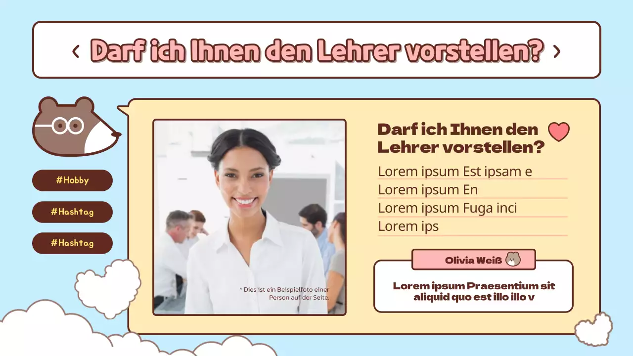 Hübsches hellblaues und rosa Einführungsmaterial für den Unterricht