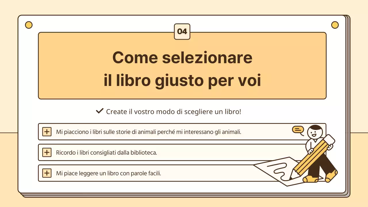 Risorse per le abilità di lettura per gli studenti in giallo e bianco