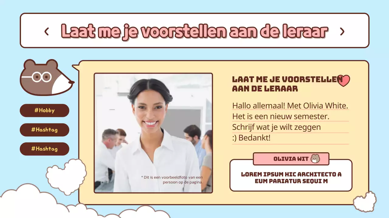 Schattig lichtblauw en roze inleidend lesmateriaal