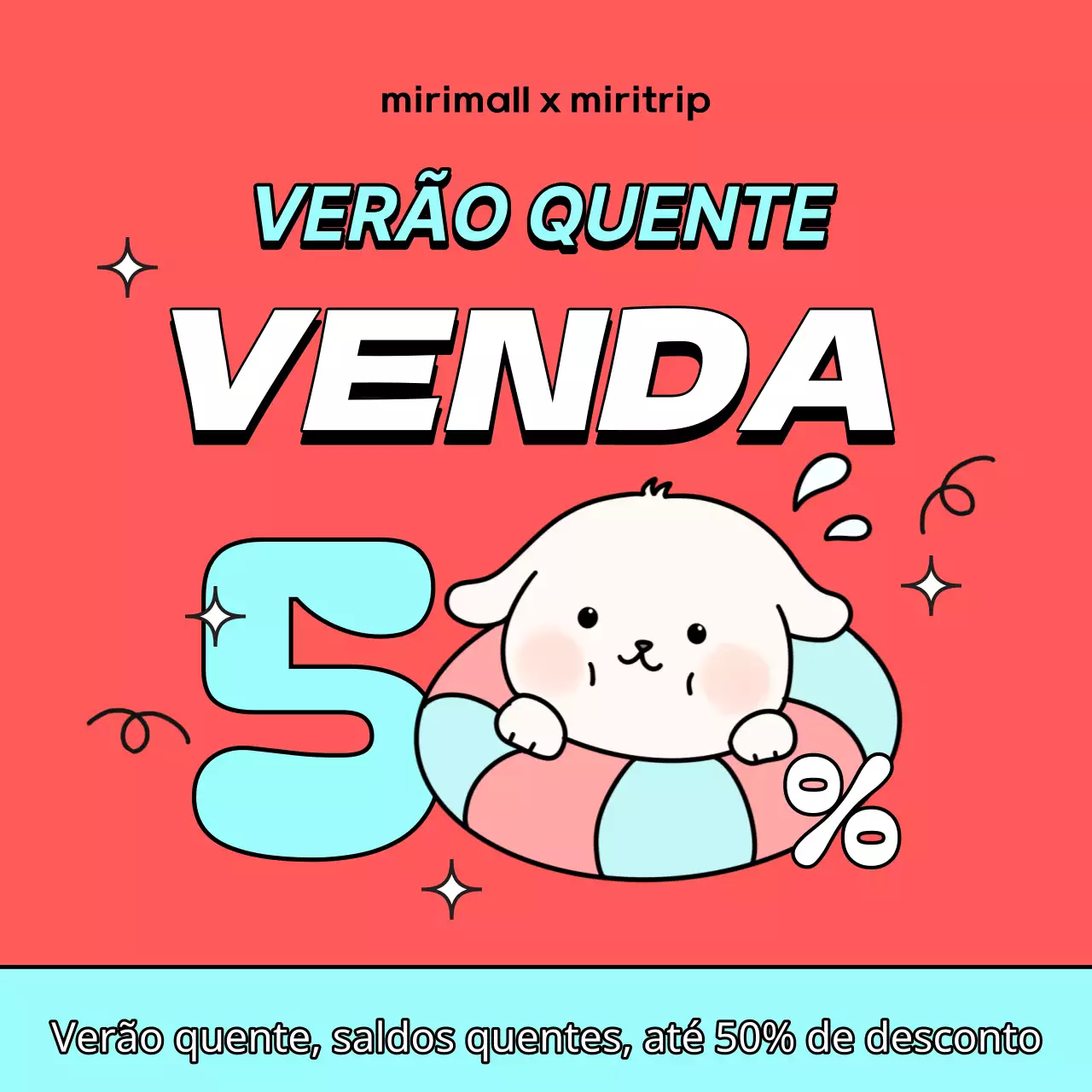Anúncio pop-art de saldos de verão em vermelho e azul claro