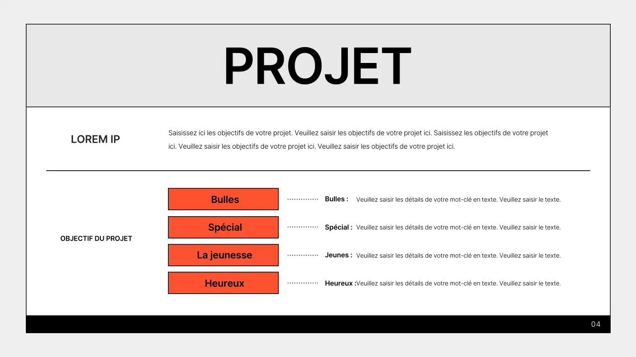 Un portfolio simple de spécialiste du marketing en gris et orange