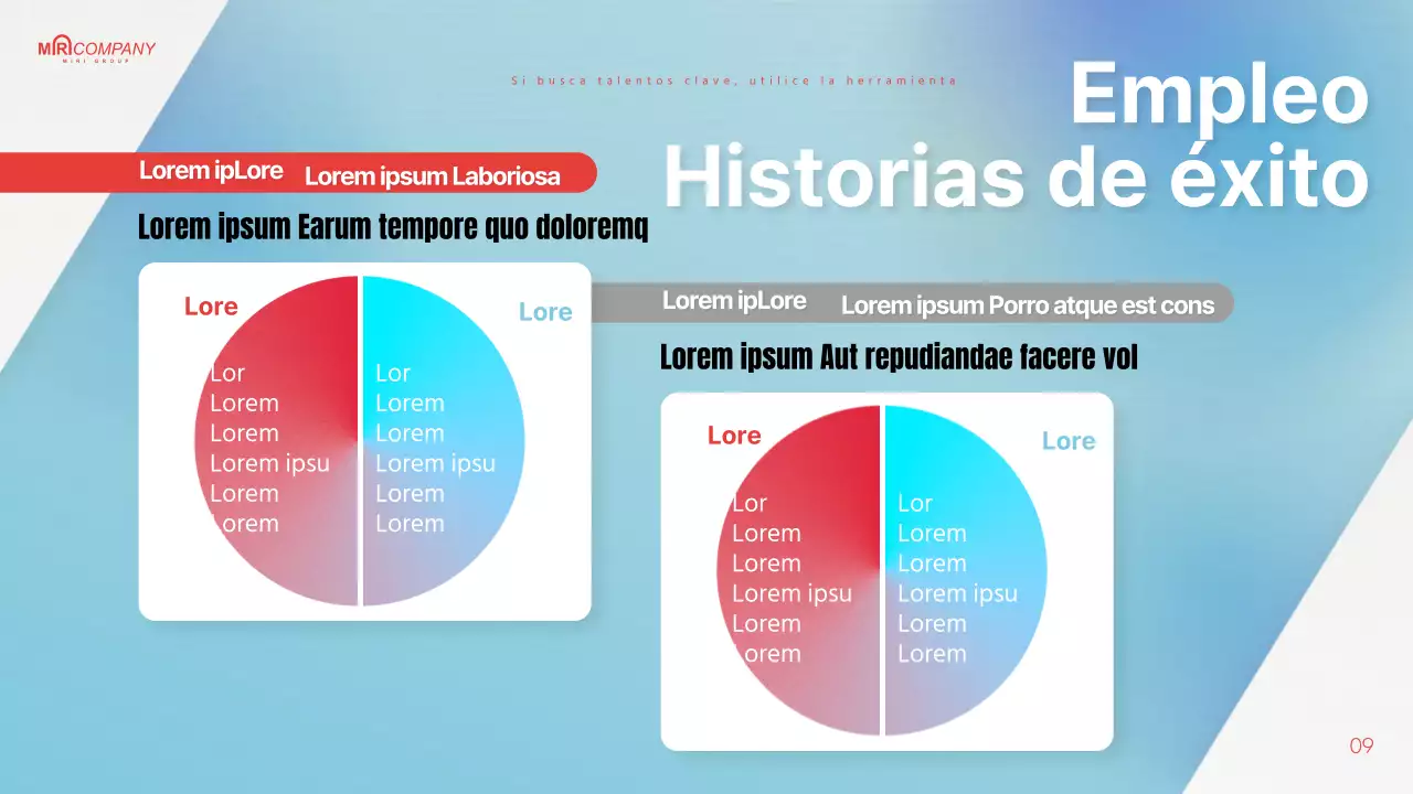 Propuesta de Headhunting resaltada en azul claro y rojo