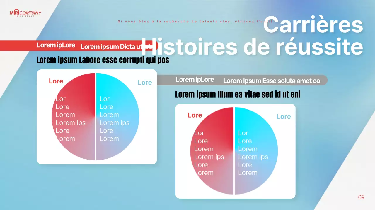 Proposition de chasseur de têtes surlignée en bleu clair et rouge