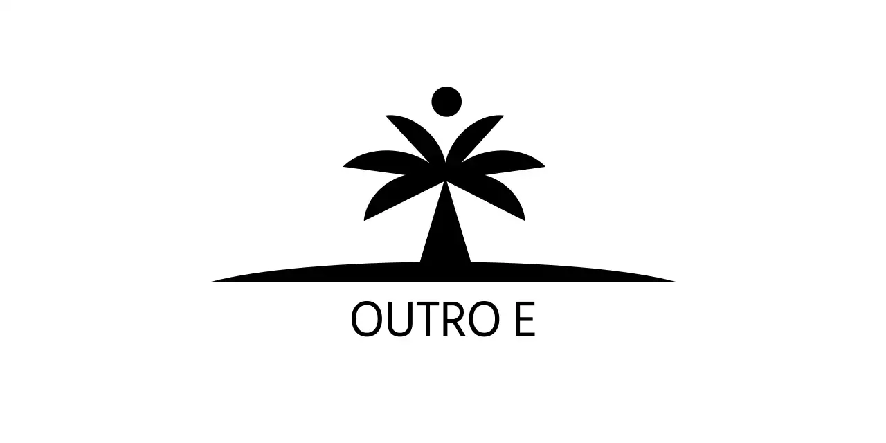 Design de artigos de papelaria com uma ilha com palmeiras