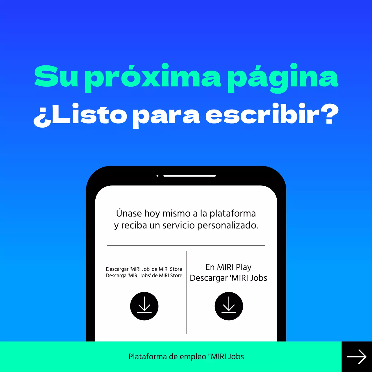 Promoción de la moderna plataforma de búsqueda de empleo Blue and Mint
