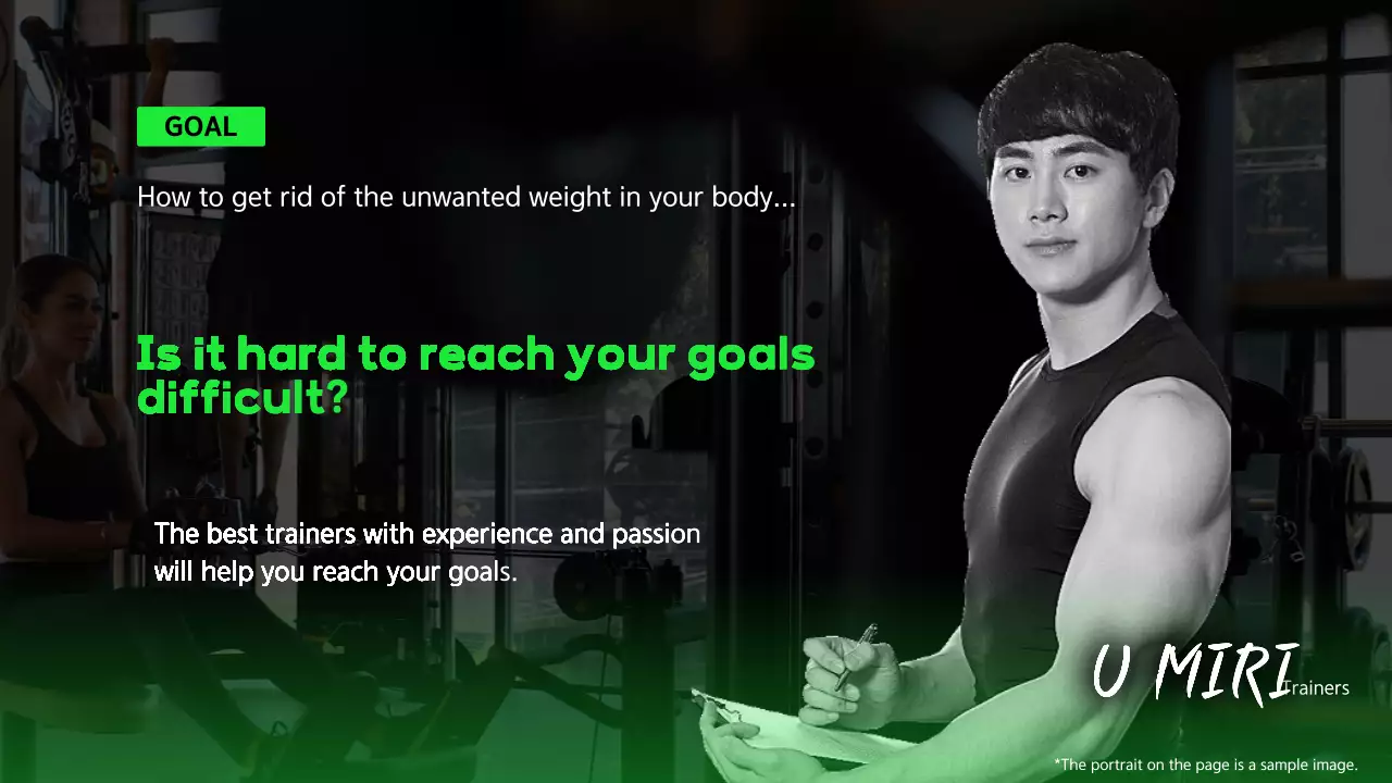 Promosikan gym Anda dengan aksen hitam dan hijau limau