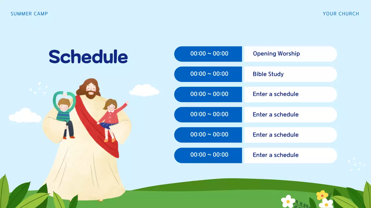 Blue Simple Bible Schedule Presentation