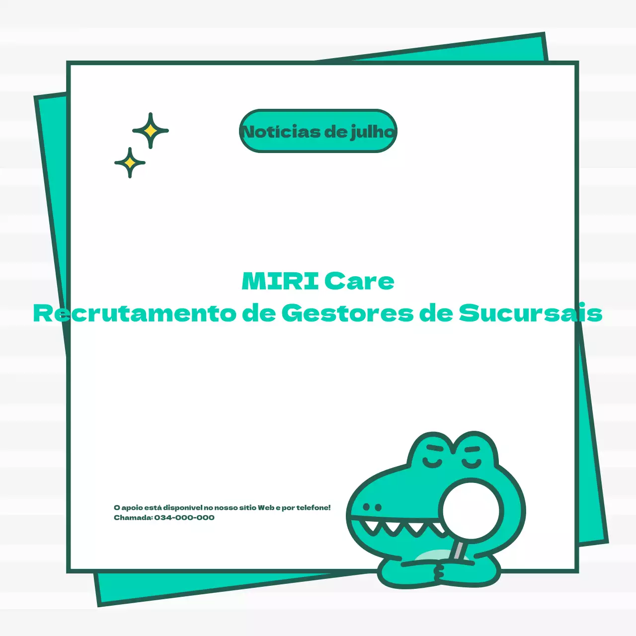 Anúncios de emprego kitsch em branco e menta