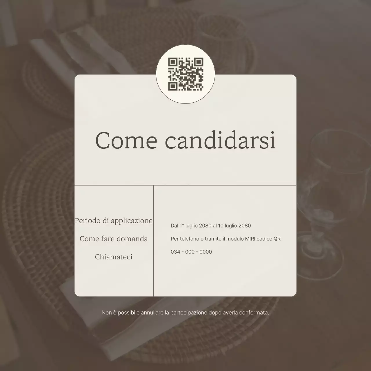 Annuncio di un lussuoso corso di un giorno in avorio e marrone