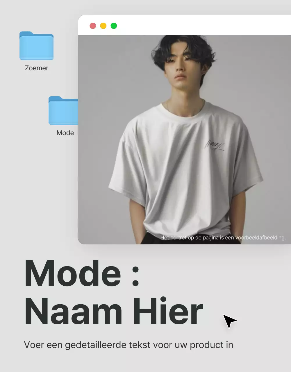 Promoot een trendy modecentrum met grijze en lichtblauwe Instagrams, Macs en iPhones