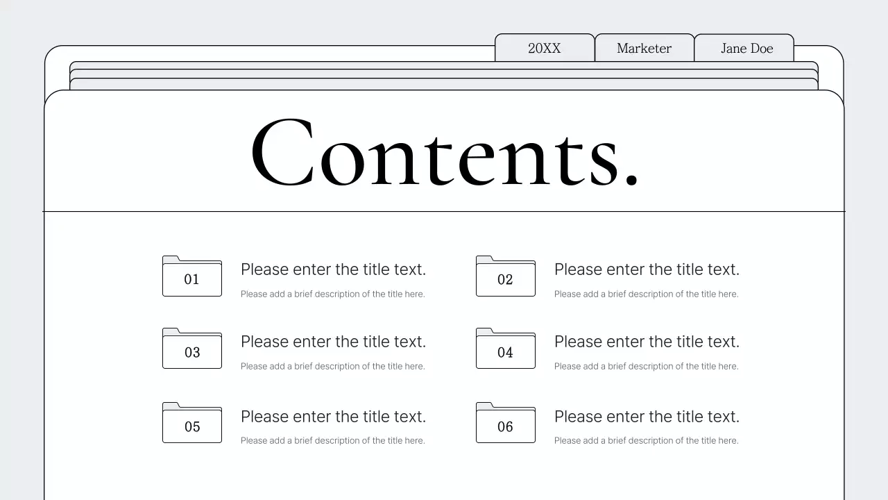 Apresentação de portfólio minimalista cinza