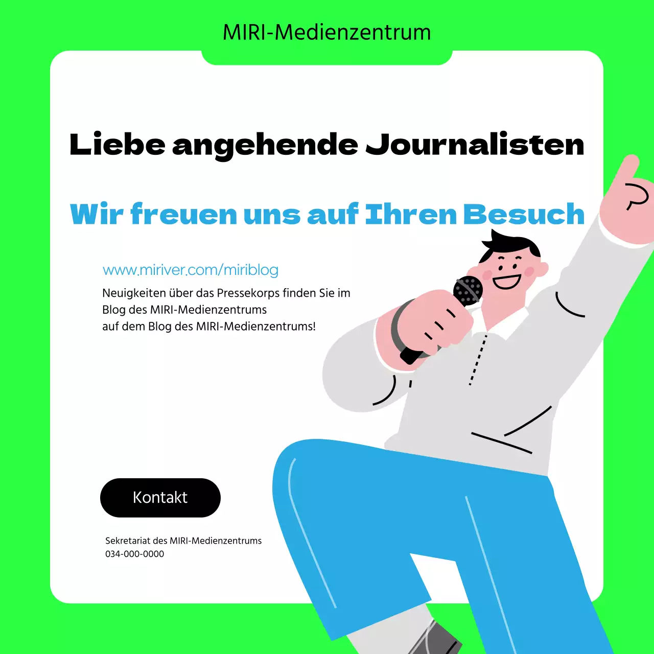 Ein einfacher Aufruf für Universitätsjournalisten in Lindgrün und Schwarz