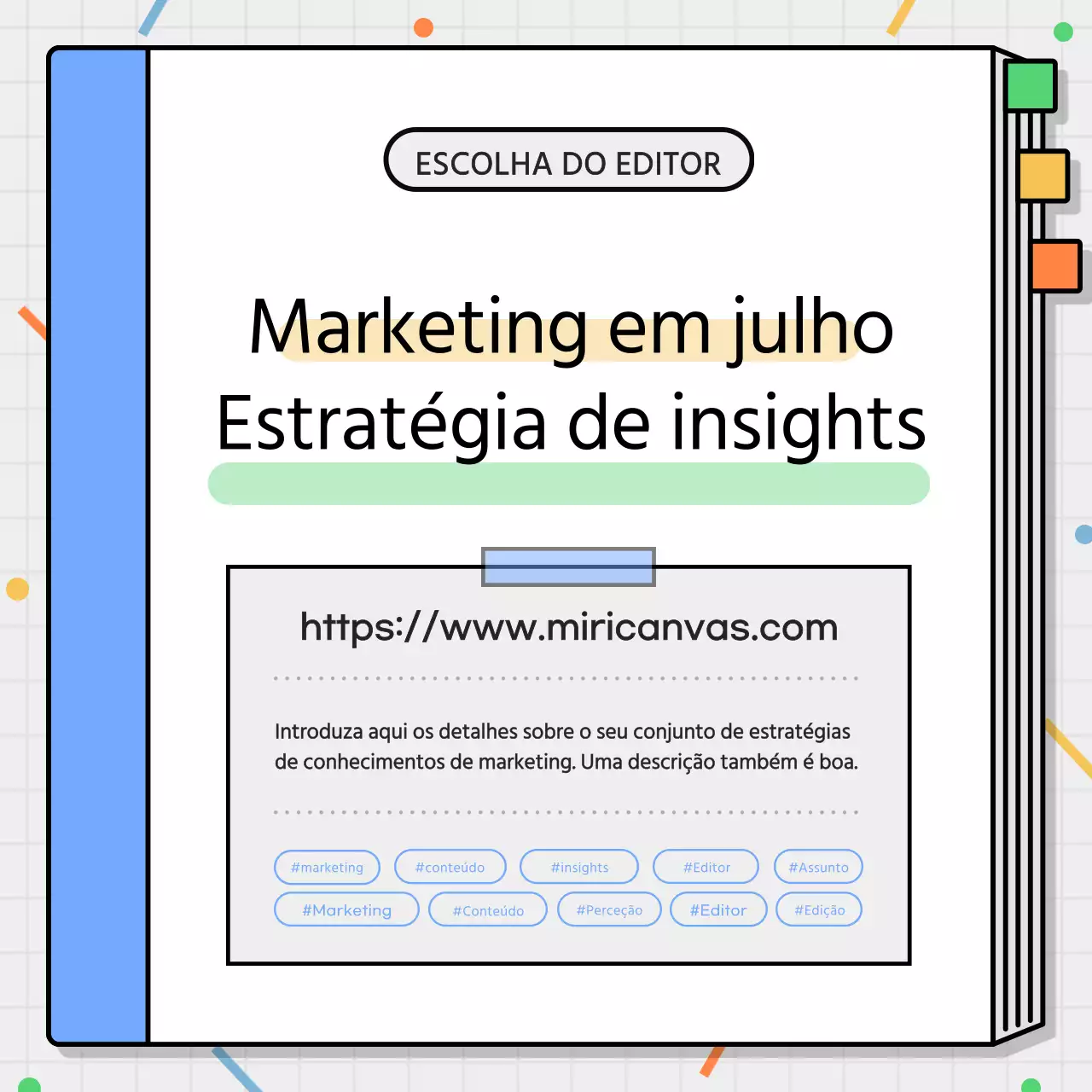 Promover uma estratégia de marketing simples em preto e azul claro