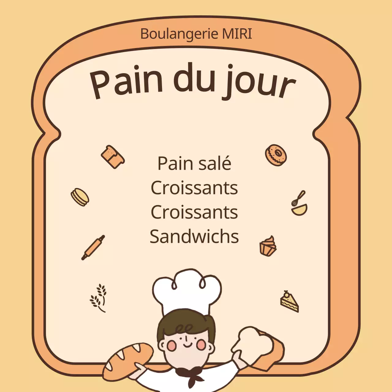 À propos de la gamme de boulangeries jaune et orange