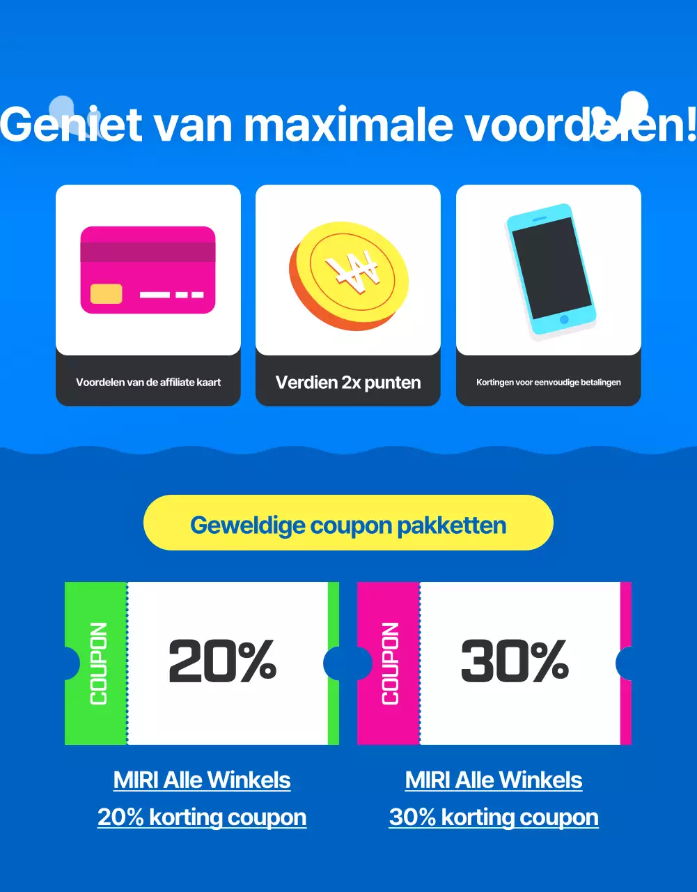 Zomeradvertentie in tropische stijl in blauw en geel