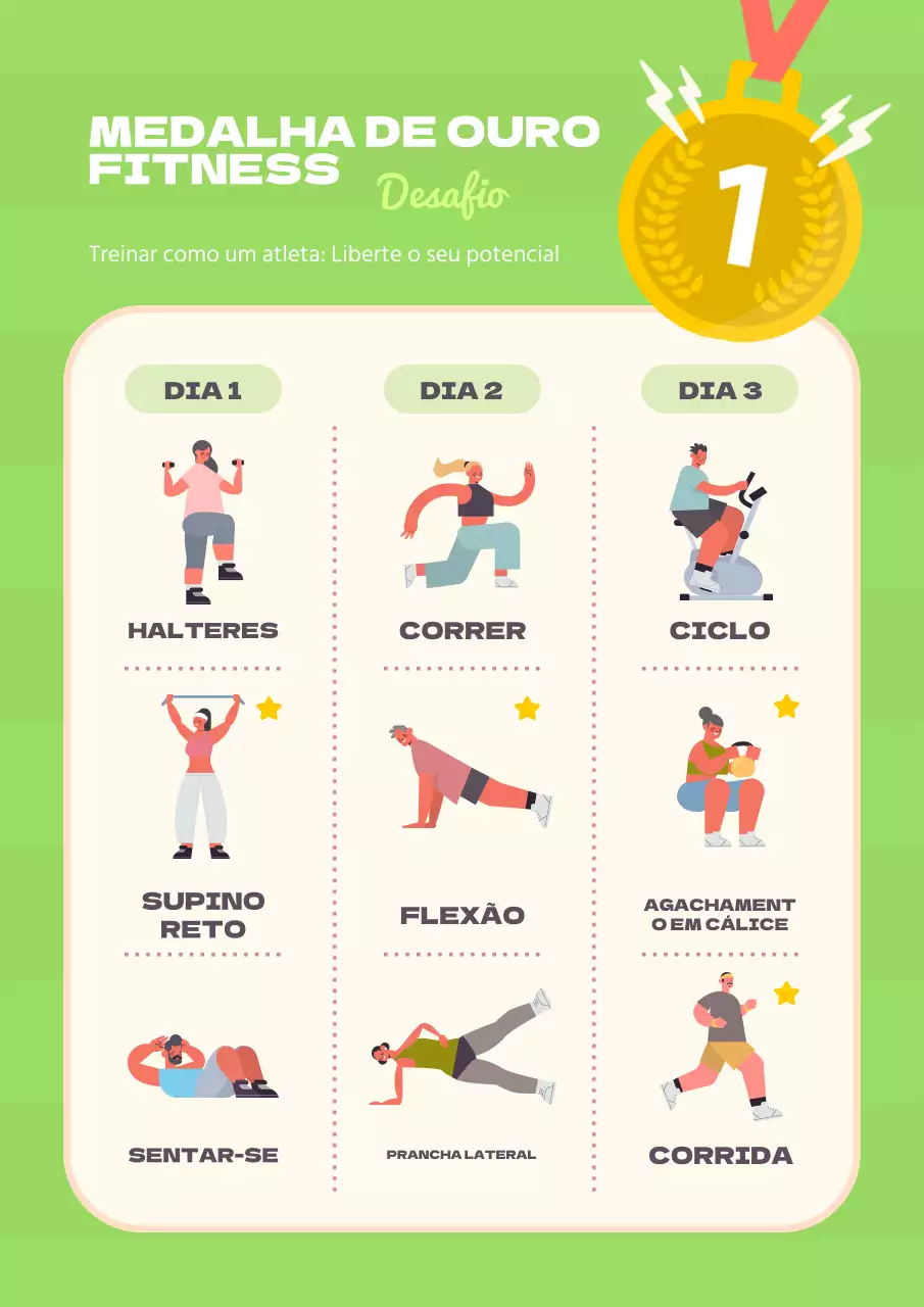 Agenda de desafios de treino moderna em amarelo e chartreuse