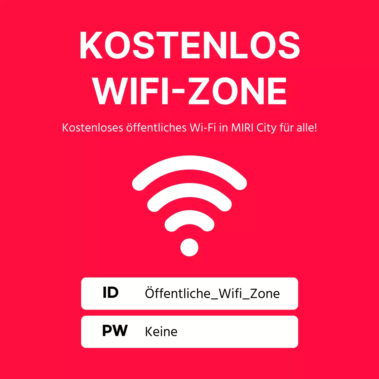 Rot und weiß hervorgehobene Ankündigungen für kostenloses Wi-Fi