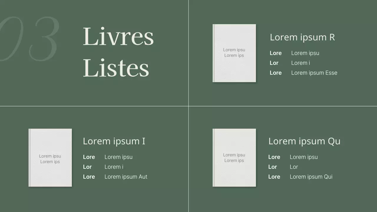 Une proposition de livre élégante en kaki