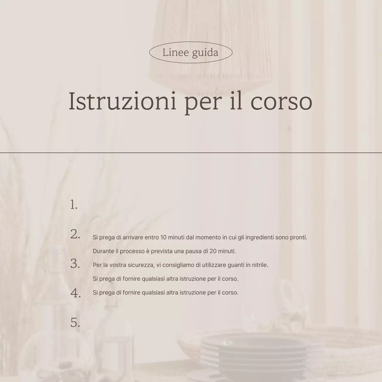 Annuncio di un lussuoso corso di un giorno in avorio e marrone