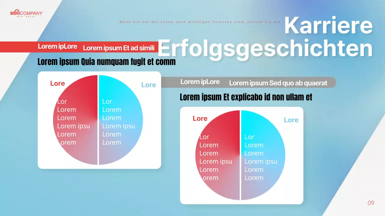 Hellblau und rot hervorgehobener Headhunting-Vorschlag