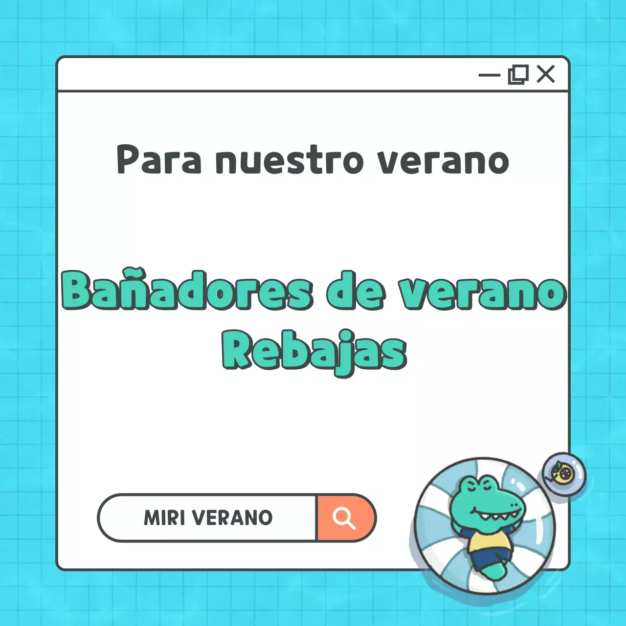 Promoción de rebajas en bañadores minimalistas de verano en azul claro y blanco