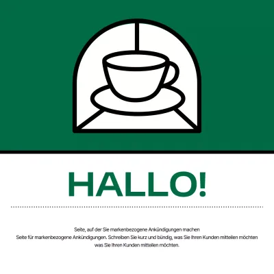 Grüne und weiße moderne Café-Ankündigungen