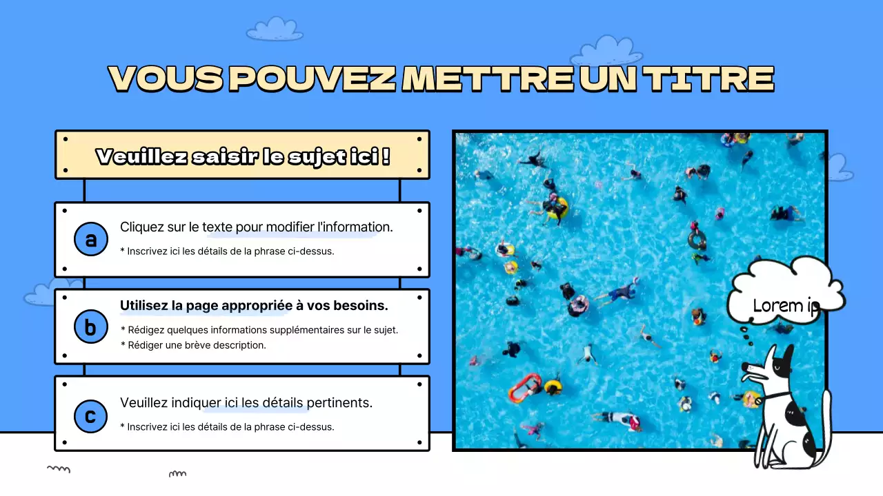 Un guide des jolies plages bleues et jaunes Plans de cours