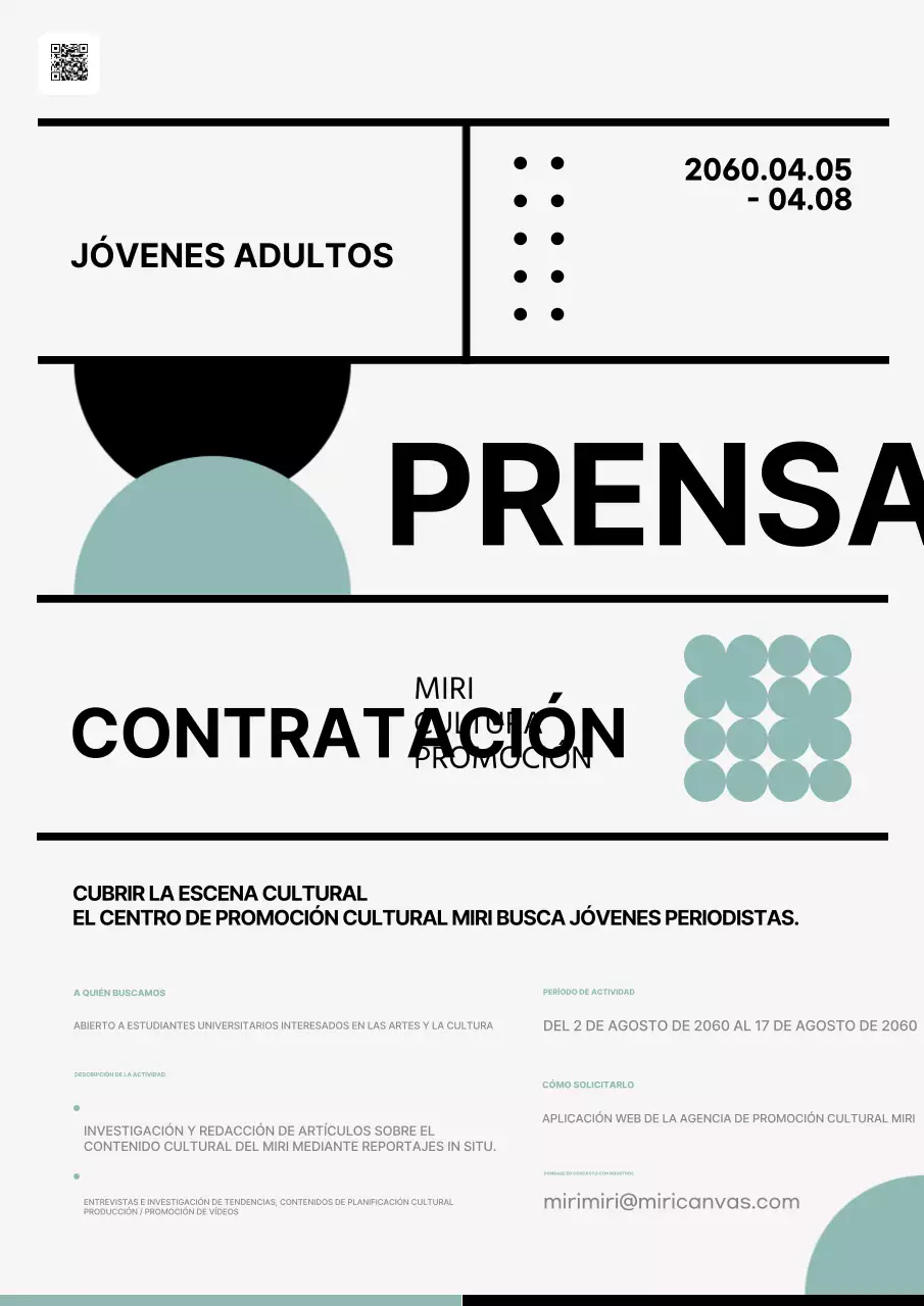 Menta y marfil minimalista estudiante universitario divulgación periodismo reclutamiento pitch