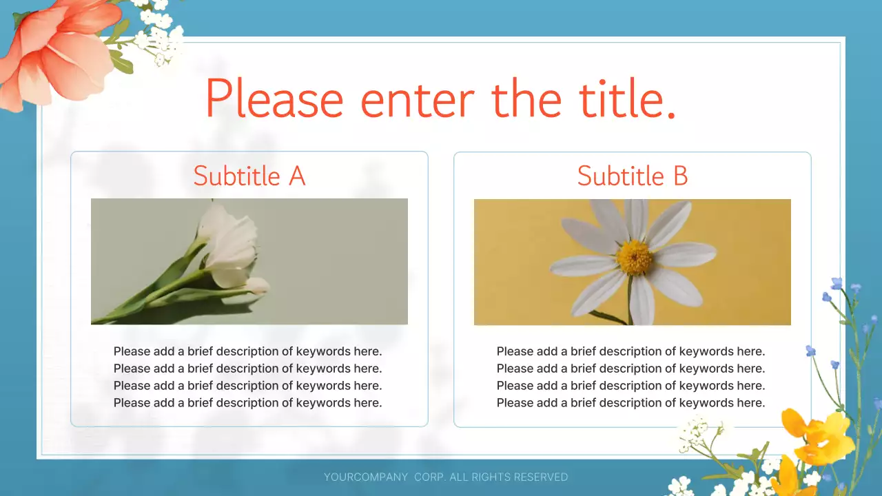 Blue Elegant Flower Presentation