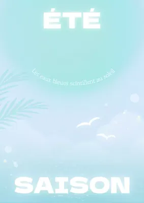 Une mer de bleu d'été sur la tendance en bleu clair et menthe post