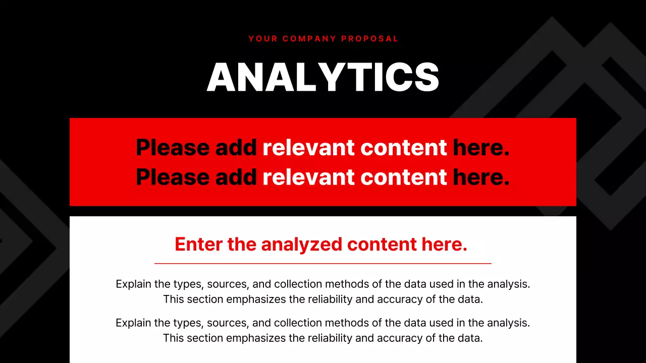 A simple corporate presentation in red and black