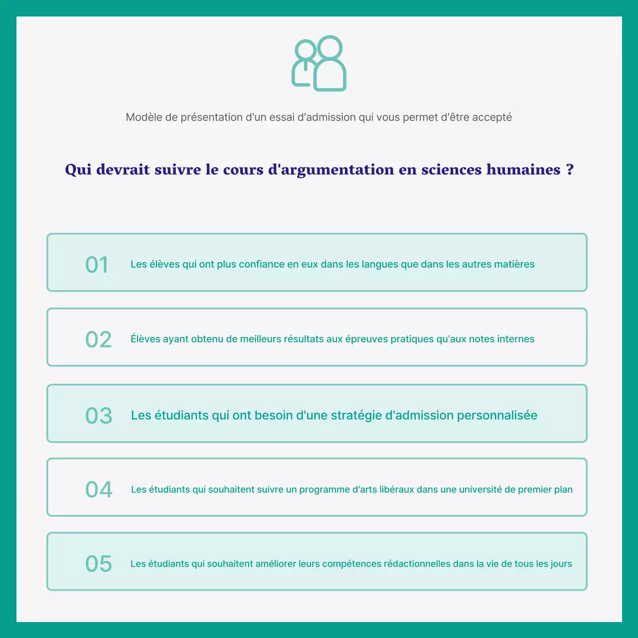 Essai d'examen d'entrée simple vert et bleu marine promotion de l'école