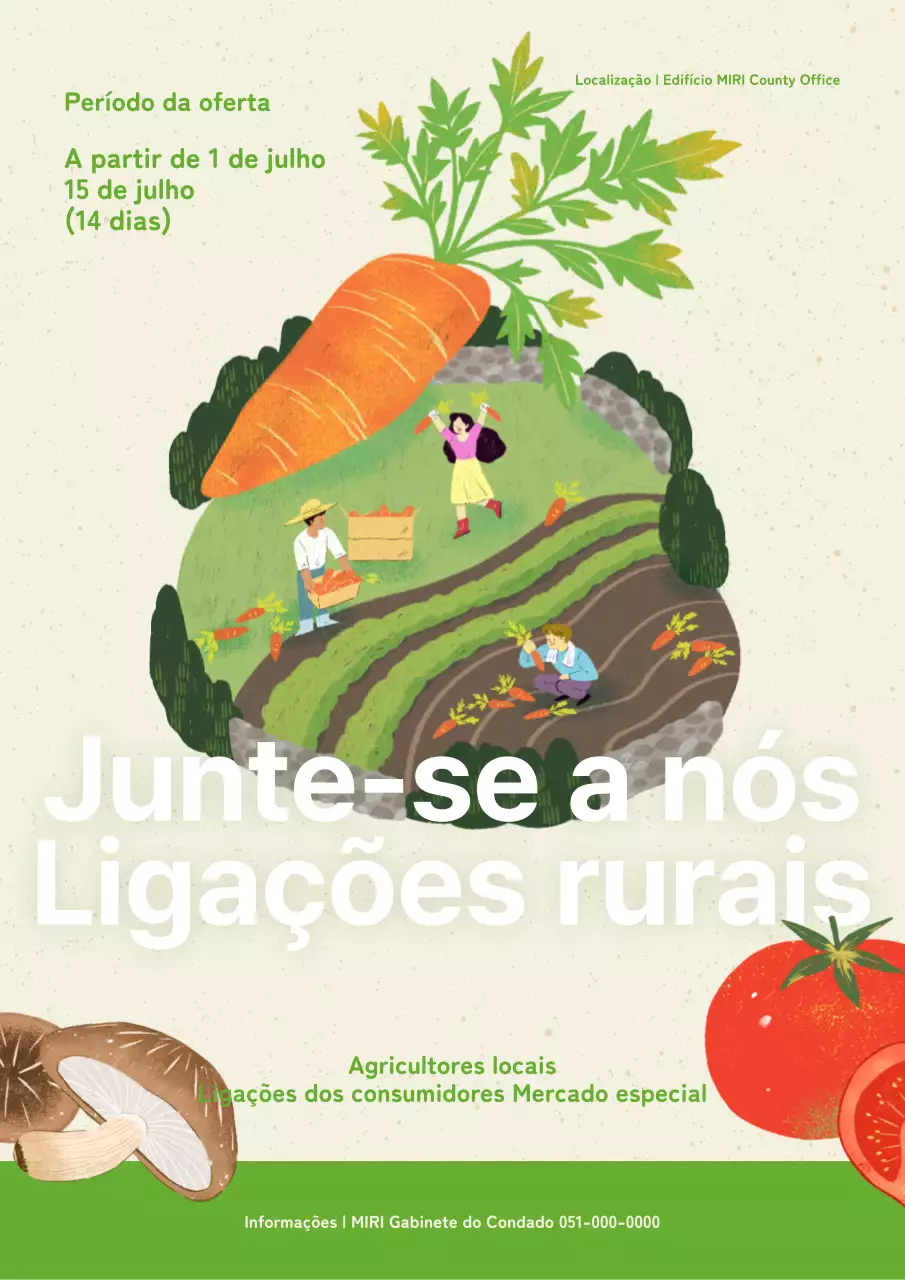 Anúncio do mercado dos agricultores verde e branco