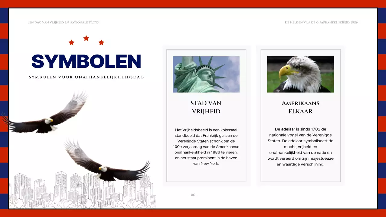 Moderne 4 juli middelen in rood en marineblauw