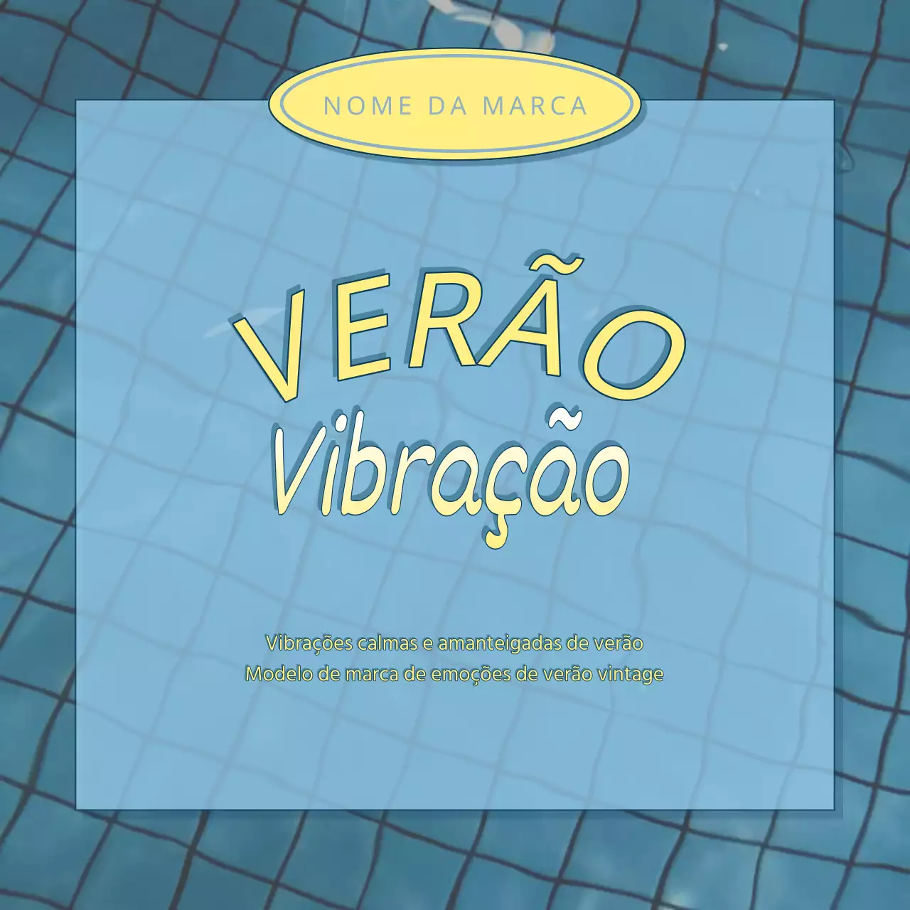 Um simples anúncio de evento de verão em azul claro e amarelo