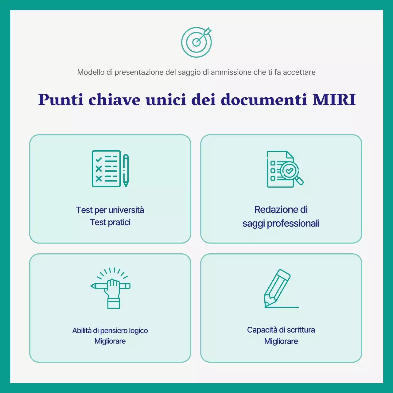 Saggio d'ingresso semplice verde e blu navy promozione scolastica