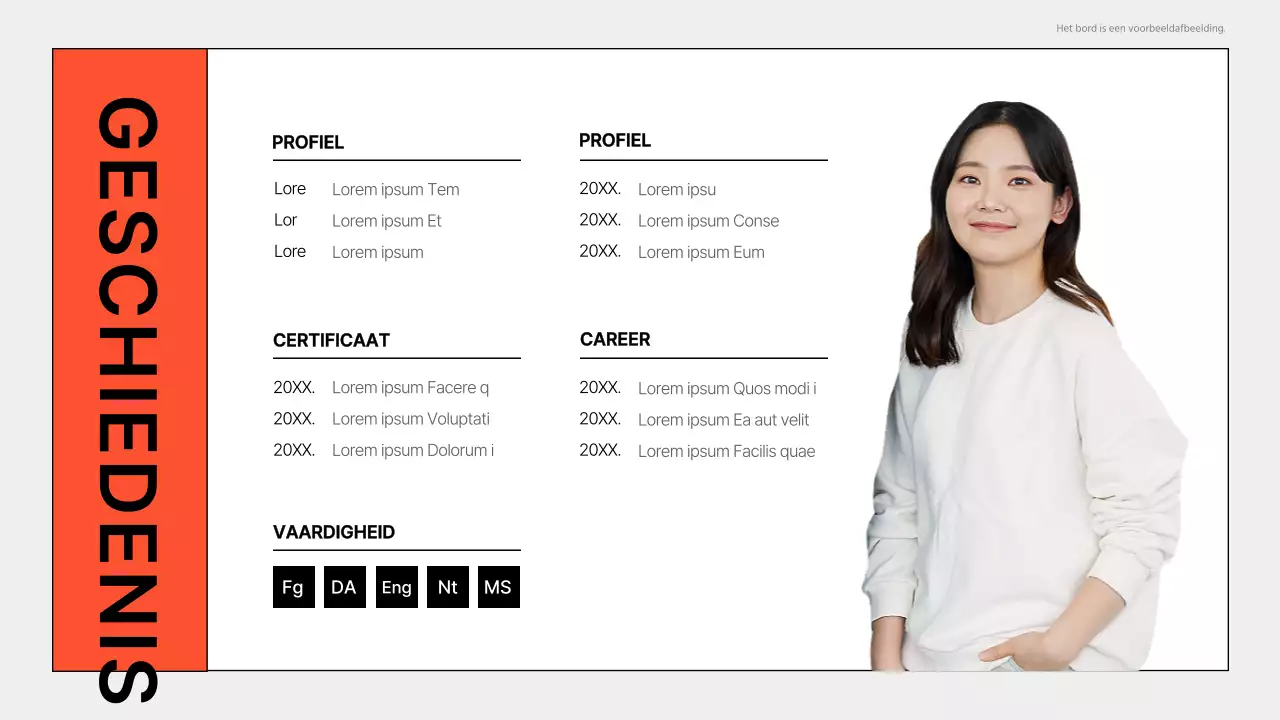 Een eenvoudige marketeersportefeuille in grijs en oranje