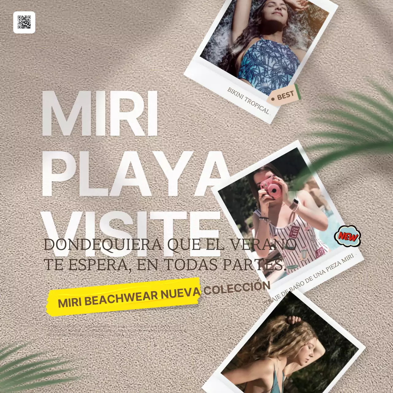 Promueve los bañadores tropicales de verano en beige y verde