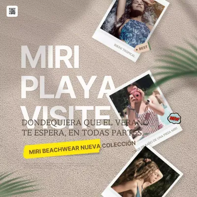 Promueve los bañadores tropicales de verano en beige y verde