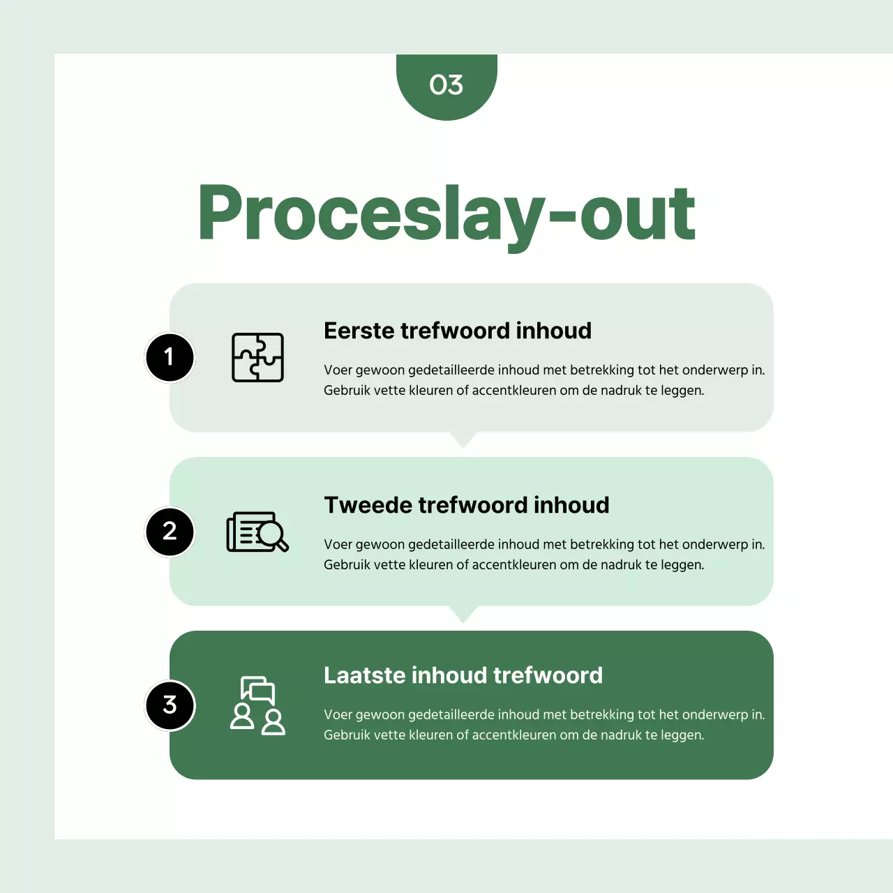 Een eenvoudige zakelijke post in groen en wit