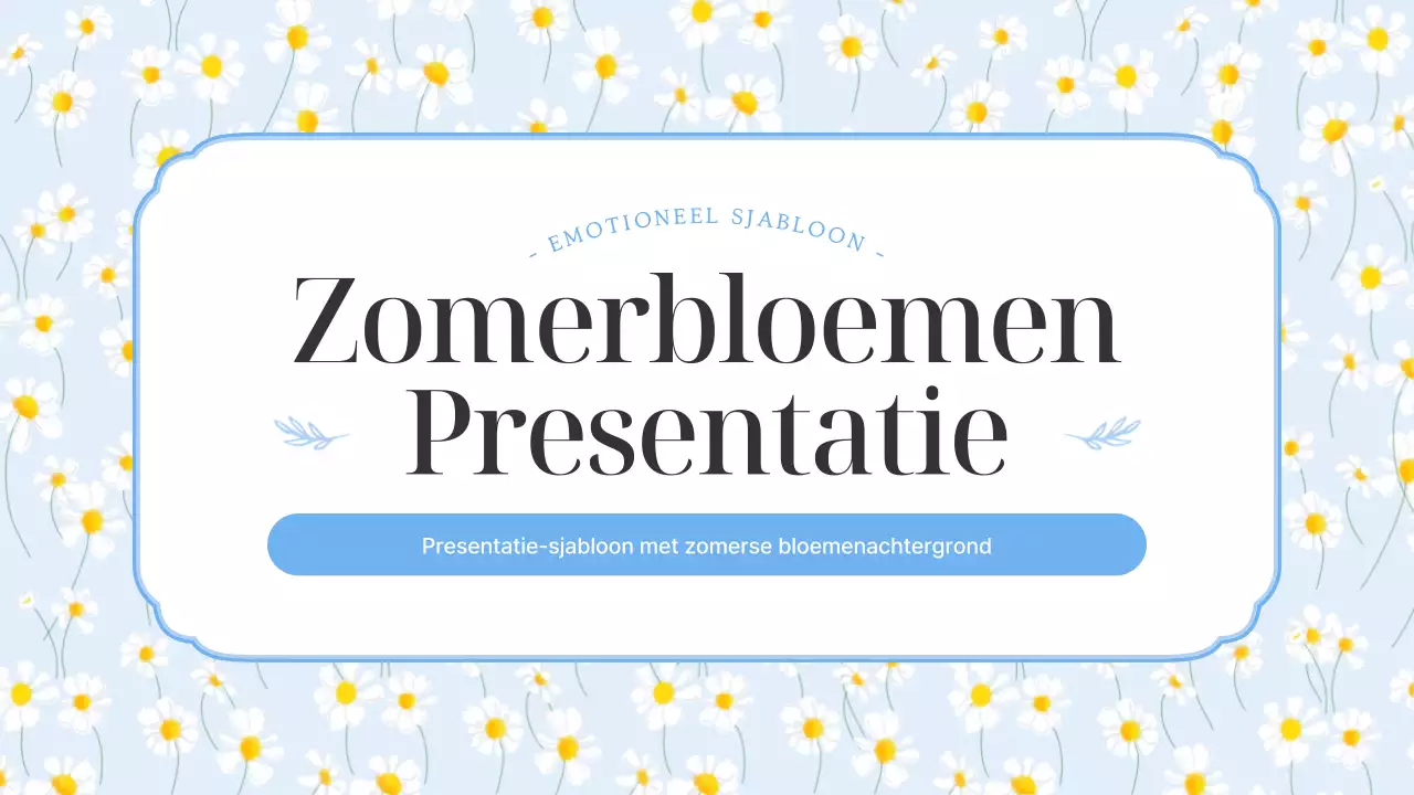 Eenvoudige zomerbloemen in lichtblauwe en gele presentatie