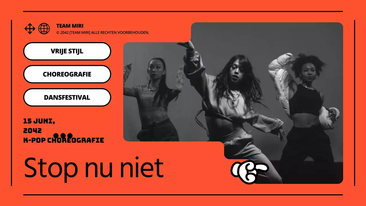 Geometrische danspaal in rood en zwart