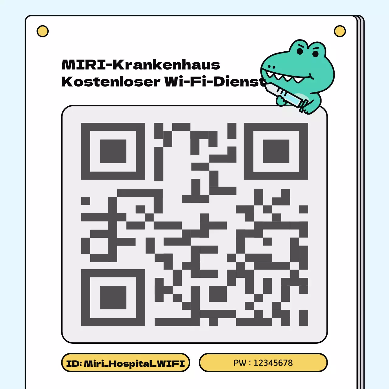 Bewerben Sie Ihren kostenlosen Wi-Fi-Dienst mit einem einfachen Farbschema in Mint und Hellblau