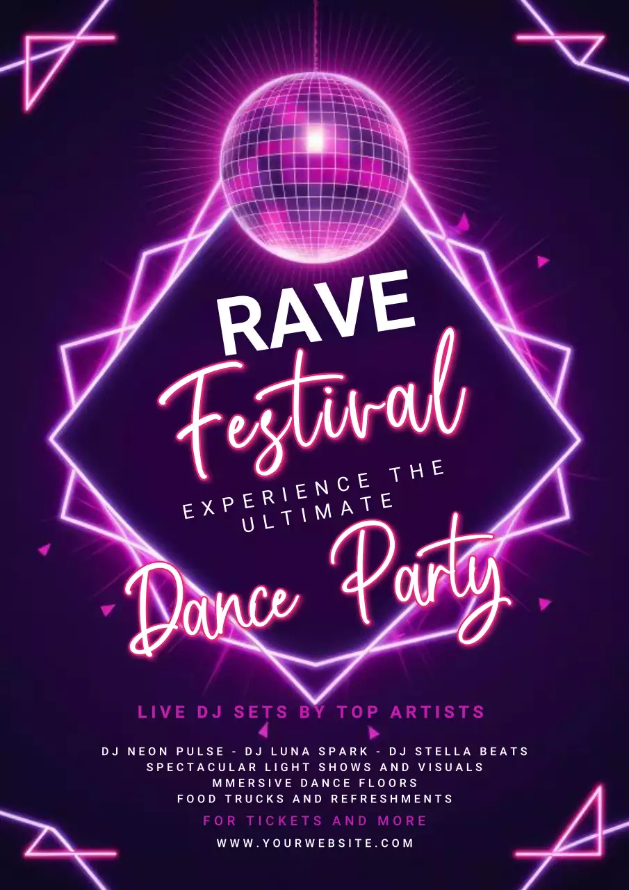 Neon Trendy Dance Event Poster