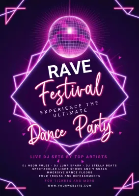 Neon Trendy Dance Event Poster