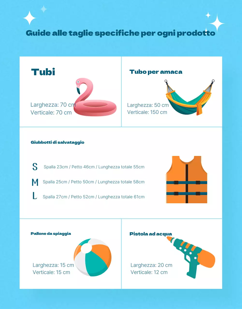 Promuovete un evento con articoli estivi vintage in azzurro