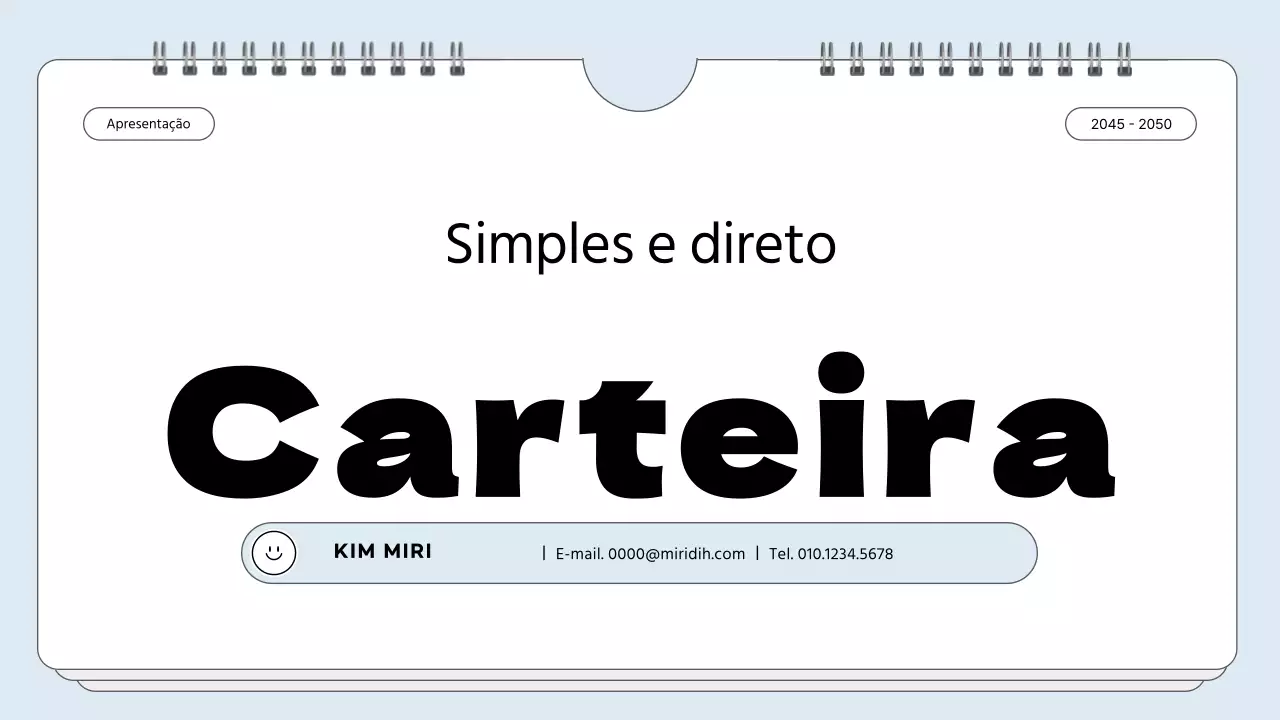 Carteira com moldura simples para notas em azul claro