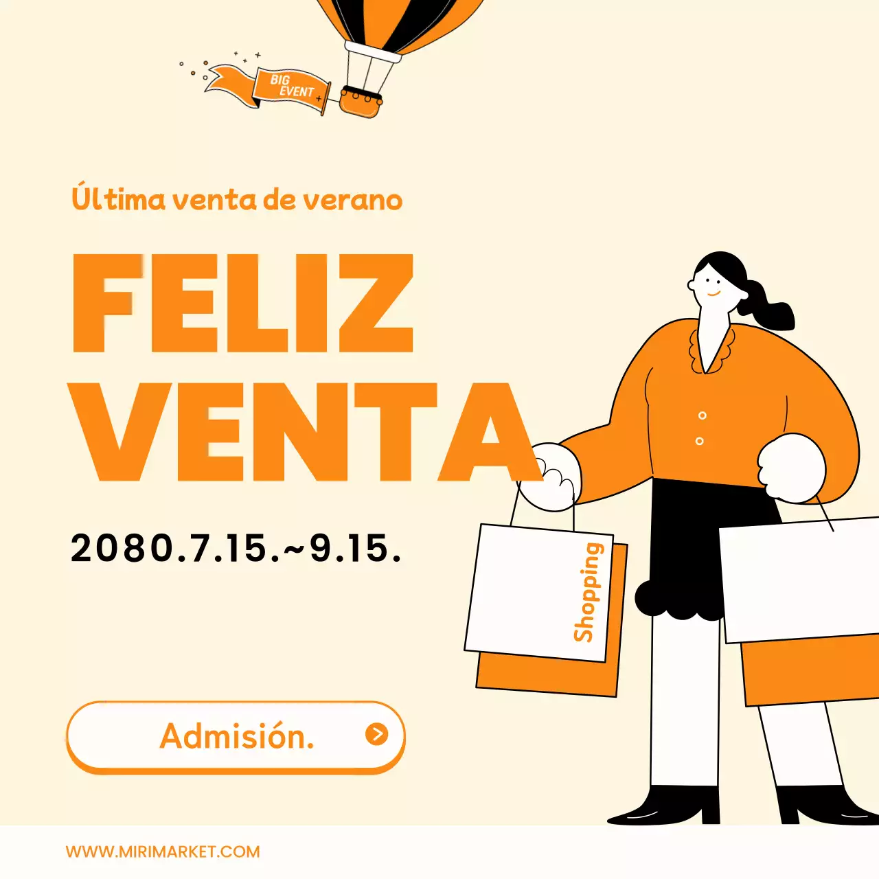 Bonitos anuncios de descuentos en naranja y amarillo.