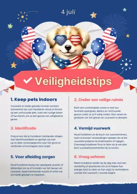 Tips voor de veiligheid van blauwe en rode vier juli huisdieren