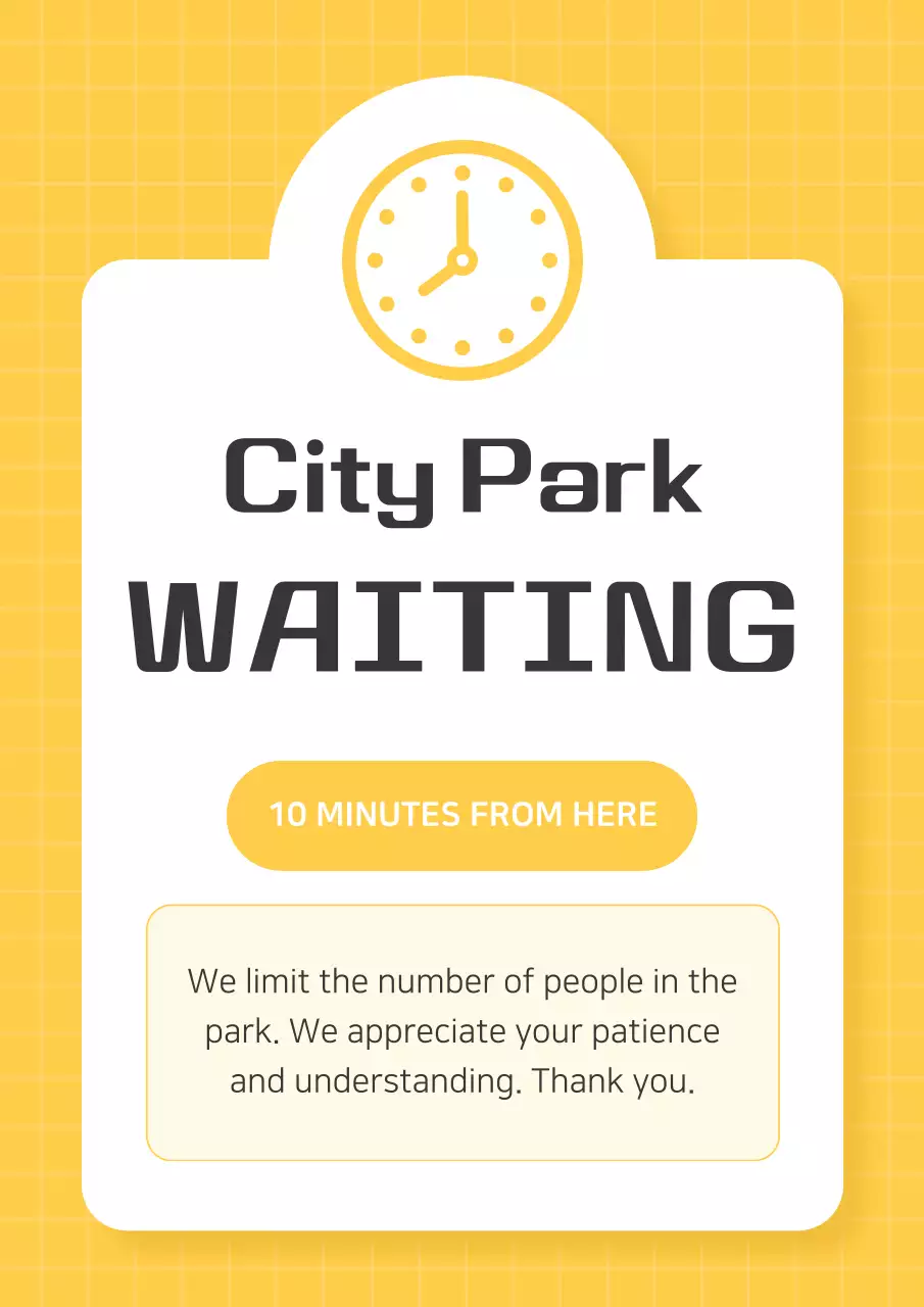 Yellow Minimal Park Notice Poster